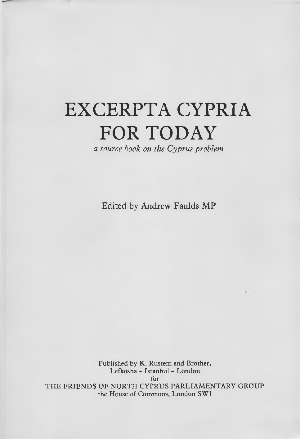 Excerpta Cypria For Today