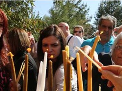 Greek Cypriots conducted a religious ceremony in Güvercinlik