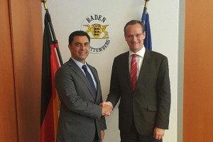 Minister of Foreign Affairs Özdil Nami met with Günther Krichbaum, Chairman of the Committee on the Affairs of the European Union  within the German Bundestag from the CDU/CSU in his Office in the Bundestag
