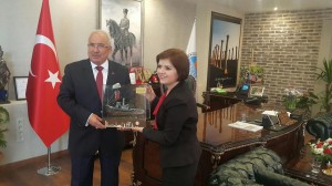 Foreign Minister Emine Çolak meets with Mayor of Mersin Metropolitan Municipality Burhanettin Kocamaz
