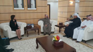 Foreign Minister Emine Çolak holds a meeting with the Minister of Education and Higher Education of Qatar Mohammed Abdul Wahed Ali al-Hammadi at the Ministry of Education in Qatar.