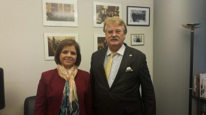 Minister of Foreign Affairs Emine Çolak meets with Elmar Brok, German Member of Parliament and President of the Committee on Foreign Affairs at the European Parliament (AFET)