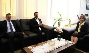    Foreign Minister Emine Çolak, received a delegation under the presidency of Chairman of Board of Trustees of NEU, İrfan Suat Günsel, from the Near East University (18th August 2015)