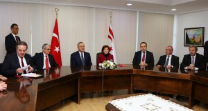 Foreign Minister Emine Çolak meets with Turkish Minister of Foreign Affairs Mevlut Çavuşoğlu in her office