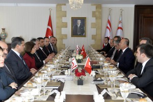 TRNC President Mustafa Akıncı receives Foreign Minister of Turkey Mevlüt Çavuşoğlu
