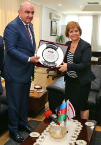Foreign Minister Emine Çolak received Azerbaijan-Turkey Businessmen Association committee in her office in the Ministry of Foreign Affairs