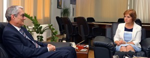  Foreign Minister Emine Çolak received Turkish Ambassador to Lefkoşa Derya Kanbay in her office in the Ministry of Foreign Affairs