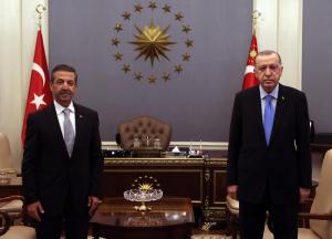 Türkiye Cumhurbaşkanı Recep Tayyip Erdoğan'ın Dışişleri Bakanı Tahsin Ertuğruloğlu'nu kabulü (11 Ocak 2021)